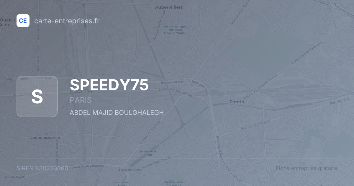 SPEEDY75 — 830223368 — fiche entreprise