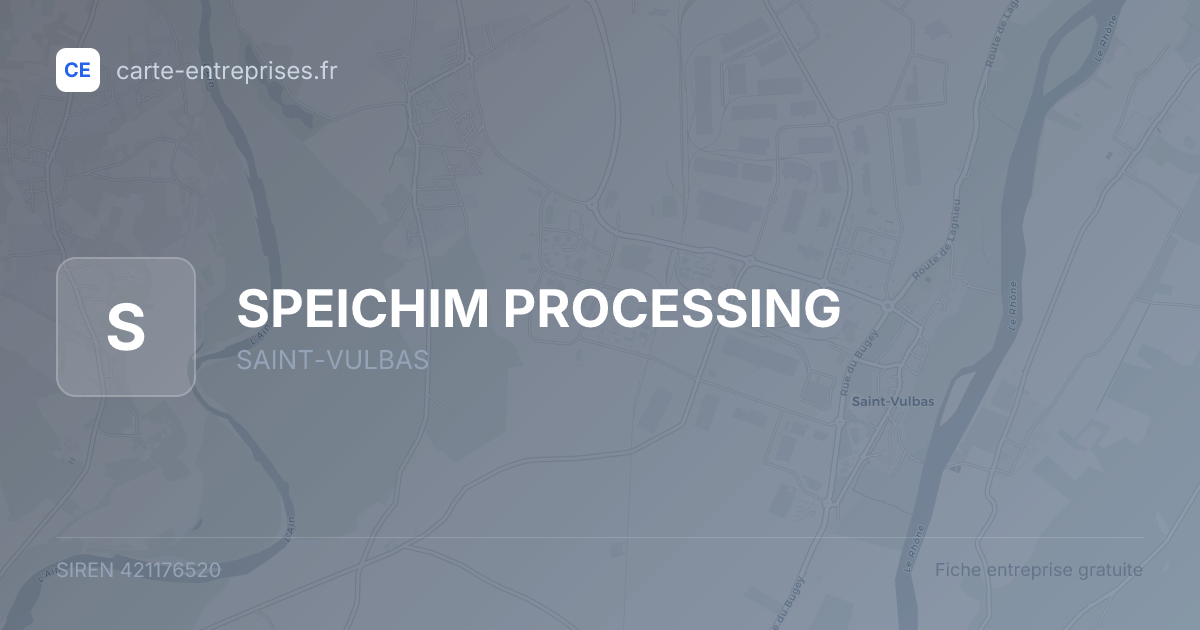 SPEICHIM PROCESSING — 421176520 — fiche entreprise