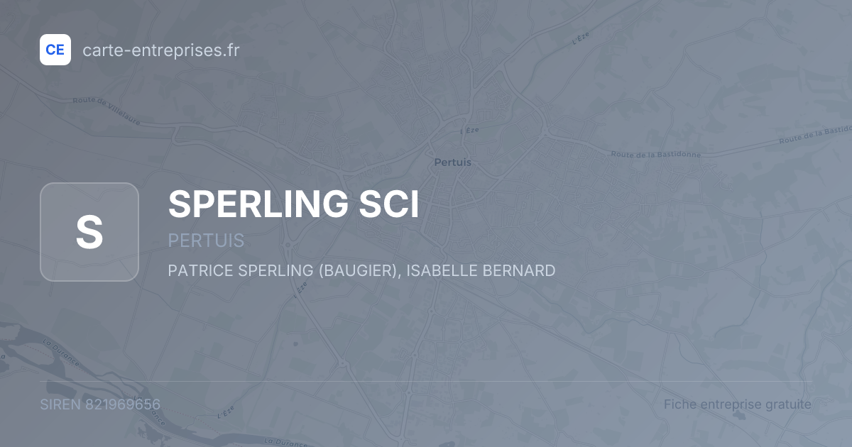SPERLING SCI — 821969656 — fiche entreprise
