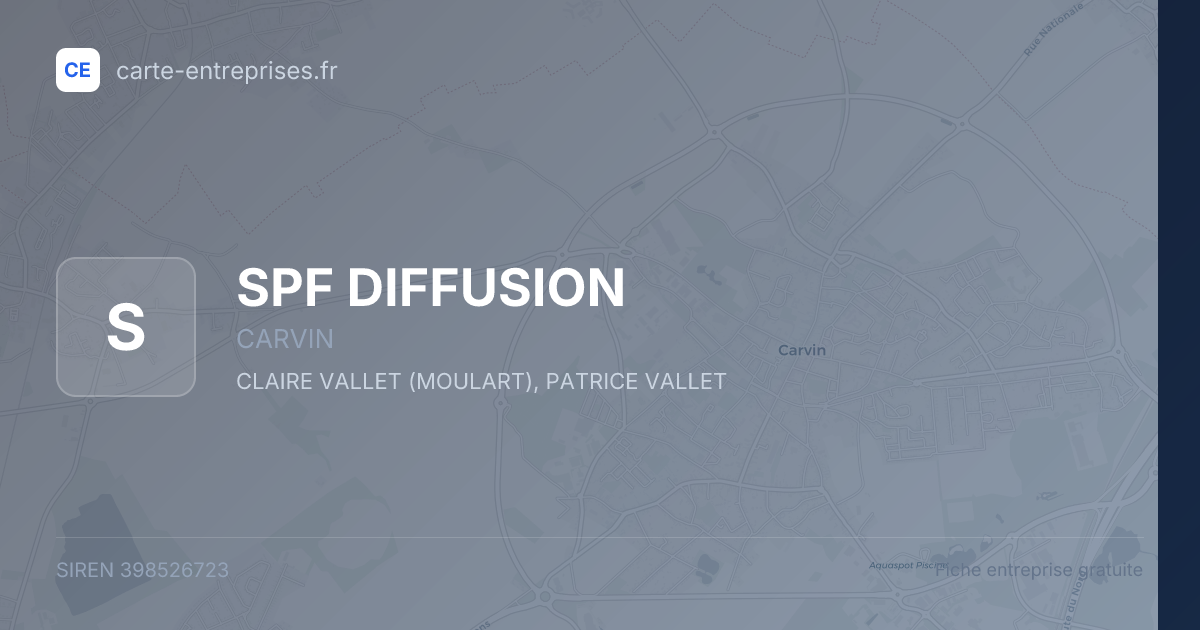 SPF DIFFUSION — 398526723 — fiche entreprise