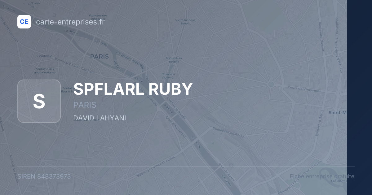 SPFLARL RUBY — 848373973 — fiche entreprise