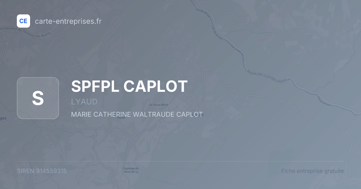 SPFPL CAPLOT — 914559315 — fiche entreprise