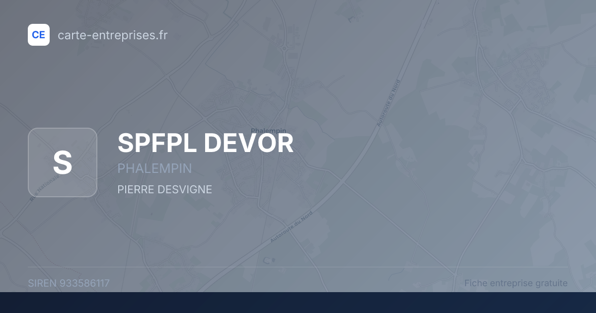 SPFPL DEVOR — 933586117 — fiche entreprise