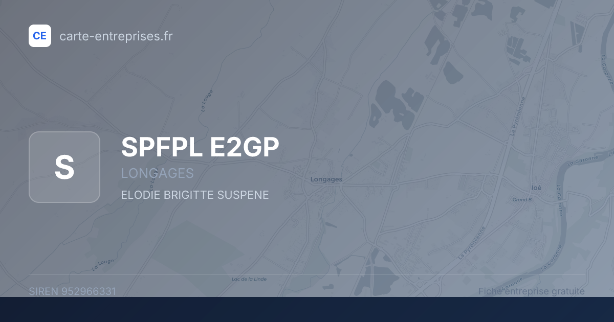 SPFPL E2GP — 952966331 — fiche entreprise