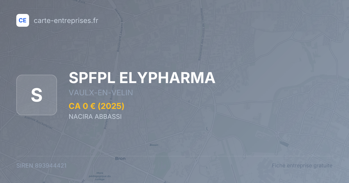 SPFPL ELYPHARMA — 893944421 — fiche entreprise