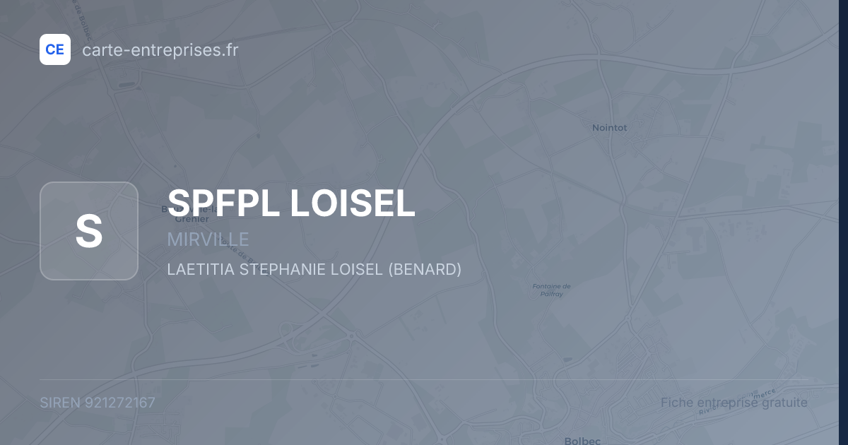 SPFPL LOISEL — 921272167 — fiche entreprise