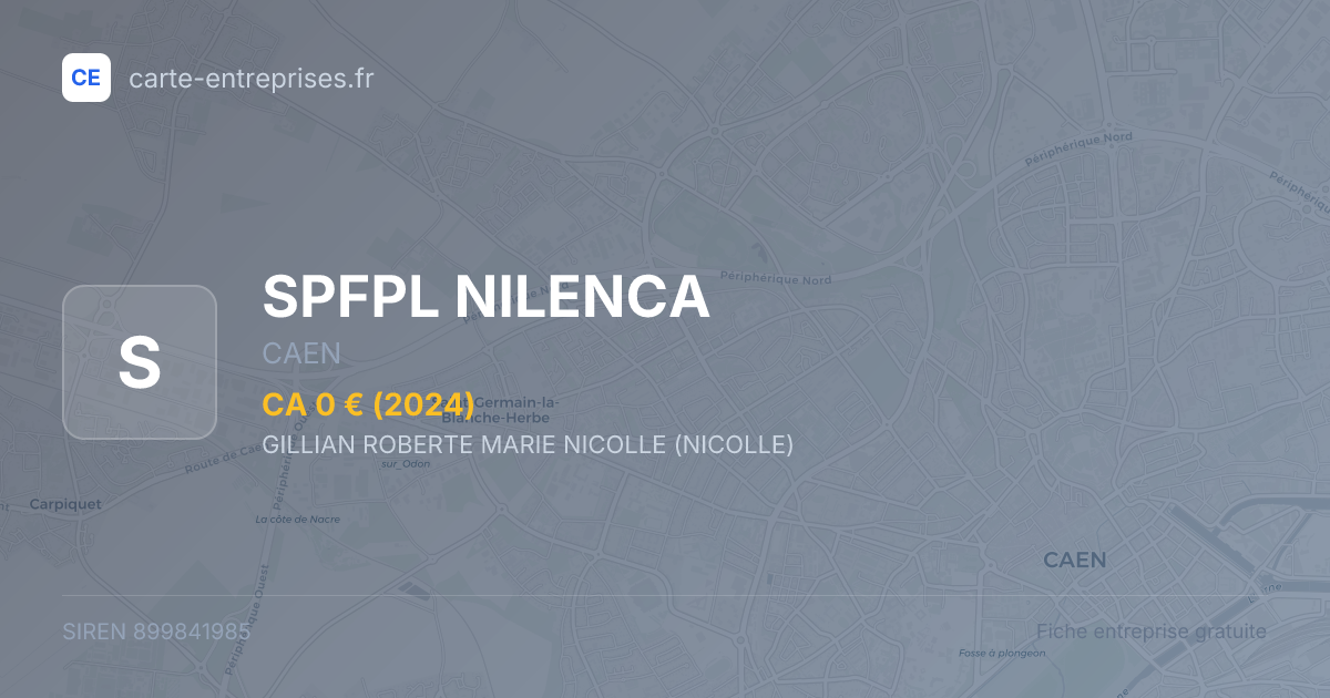 SPFPL NILENCA — 899841985 — fiche entreprise