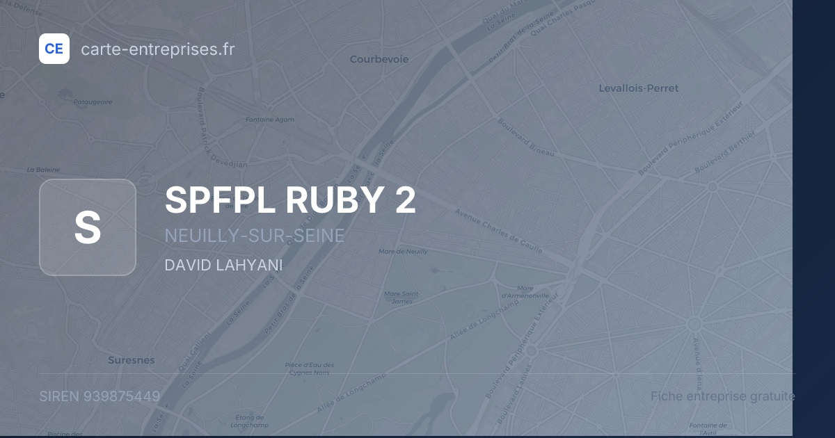 SPFPL RUBY 2 — 939875449 — fiche entreprise