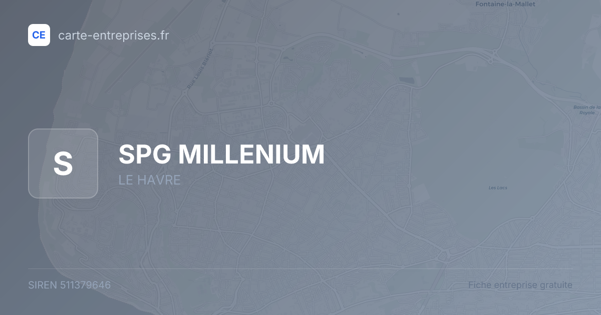 SPG MILLENIUM — 511379646 — fiche entreprise