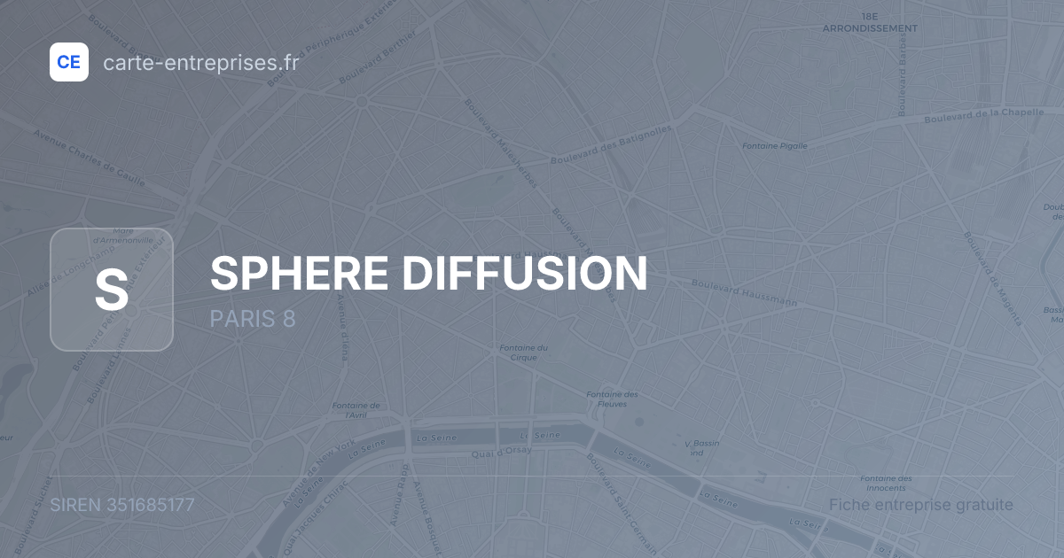 SPHERE DIFFUSION — 351685177 — fiche entreprise