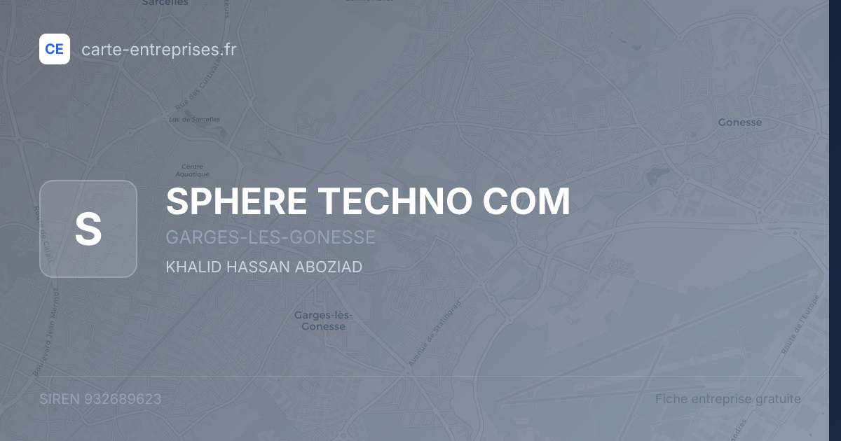 SPHERE TECHNO COM — 932689623 — fiche entreprise
