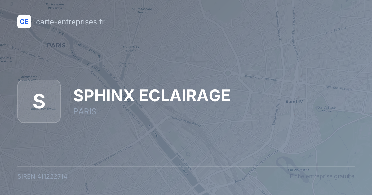 SPHINX ECLAIRAGE — 411222714 — fiche entreprise