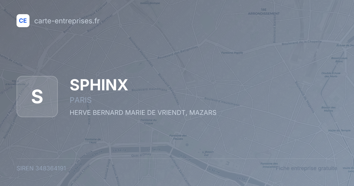 SPHINX — 348364191 — fiche entreprise