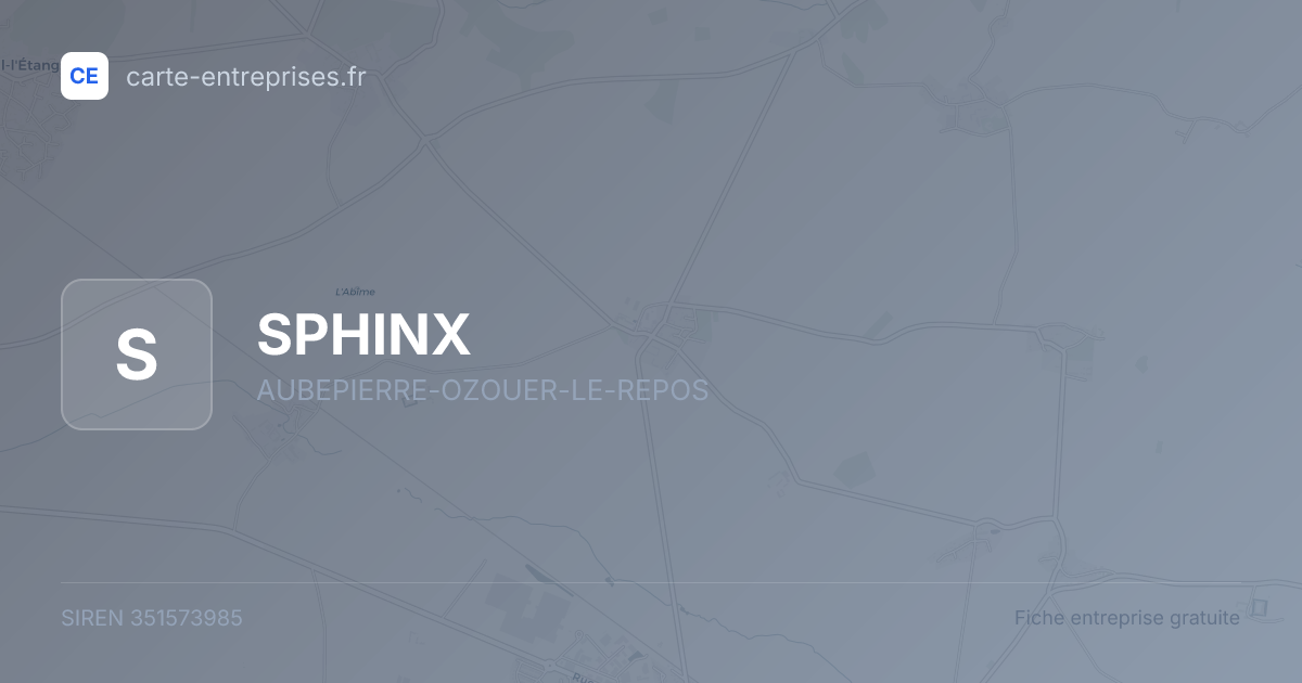 SPHINX — 351573985 — fiche entreprise