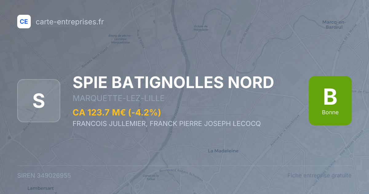 SPIE BATIGNOLLES NORD — 349026955 — fiche entreprise