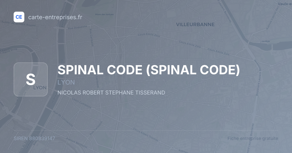 SPINAL CODE — 880839147 — fiche entreprise