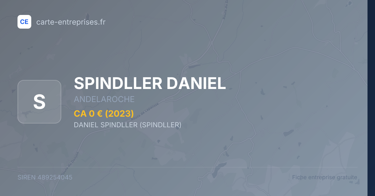 SPINDLLER DANIEL — 489254045 — fiche entreprise