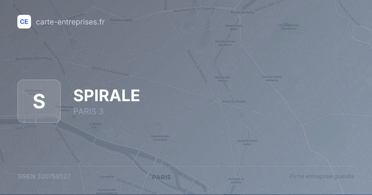 SPIRALE — 320758527 — fiche entreprise