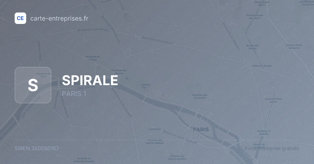 SPIRALE — 350050167 — fiche entreprise
