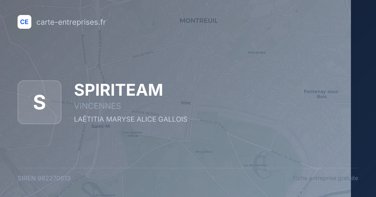 SPIRITEAM — 982270613 — fiche entreprise