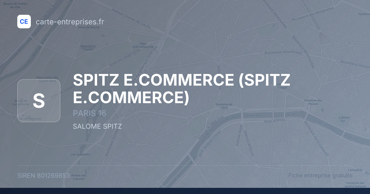 SPITZ E.COMMERCE — 801269853 — fiche entreprise