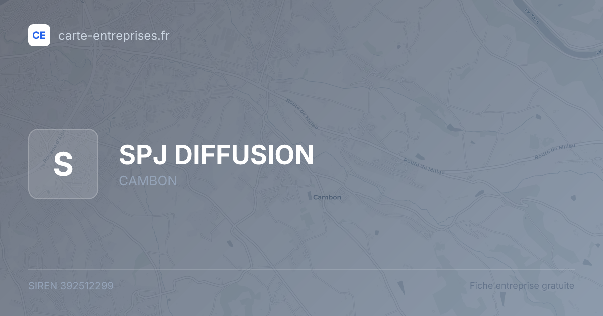 SPJ DIFFUSION — 392512299 — fiche entreprise