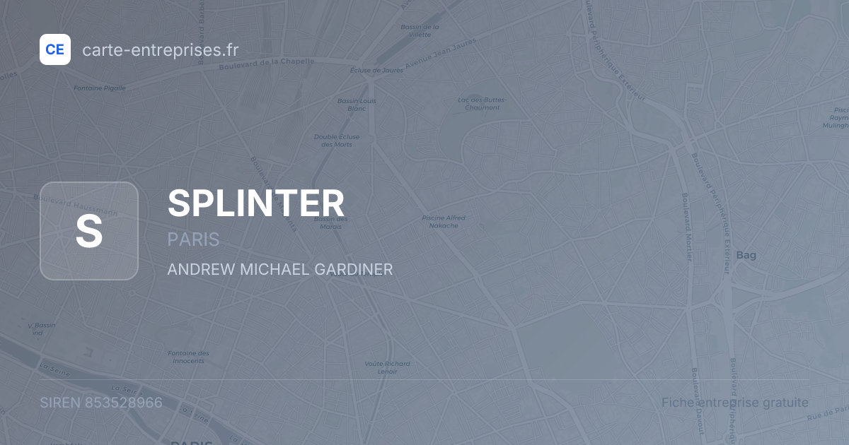 SPLINTER — 853528966 — fiche entreprise