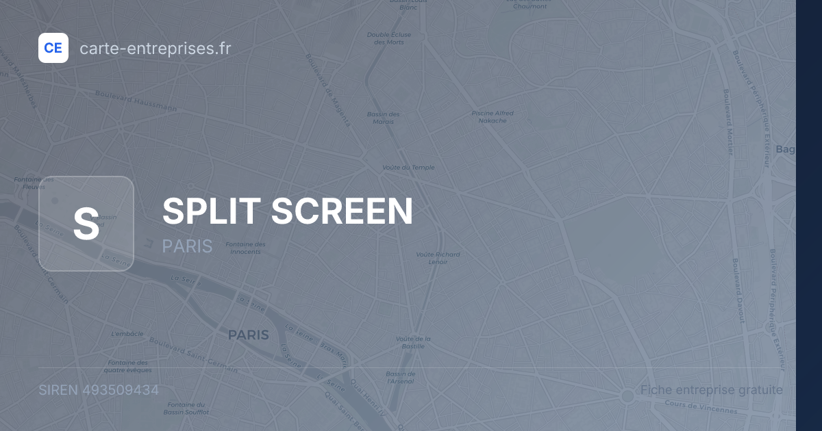 SPLIT SCREEN — 493509434 — fiche entreprise