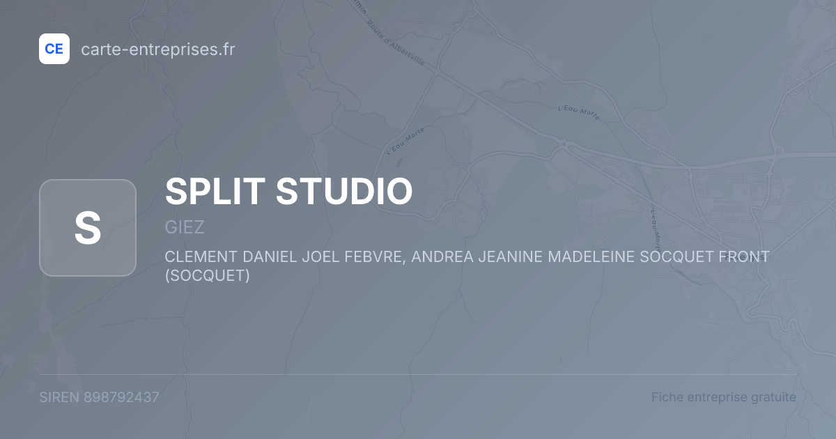 SPLIT STUDIO — 898792437 — fiche entreprise
