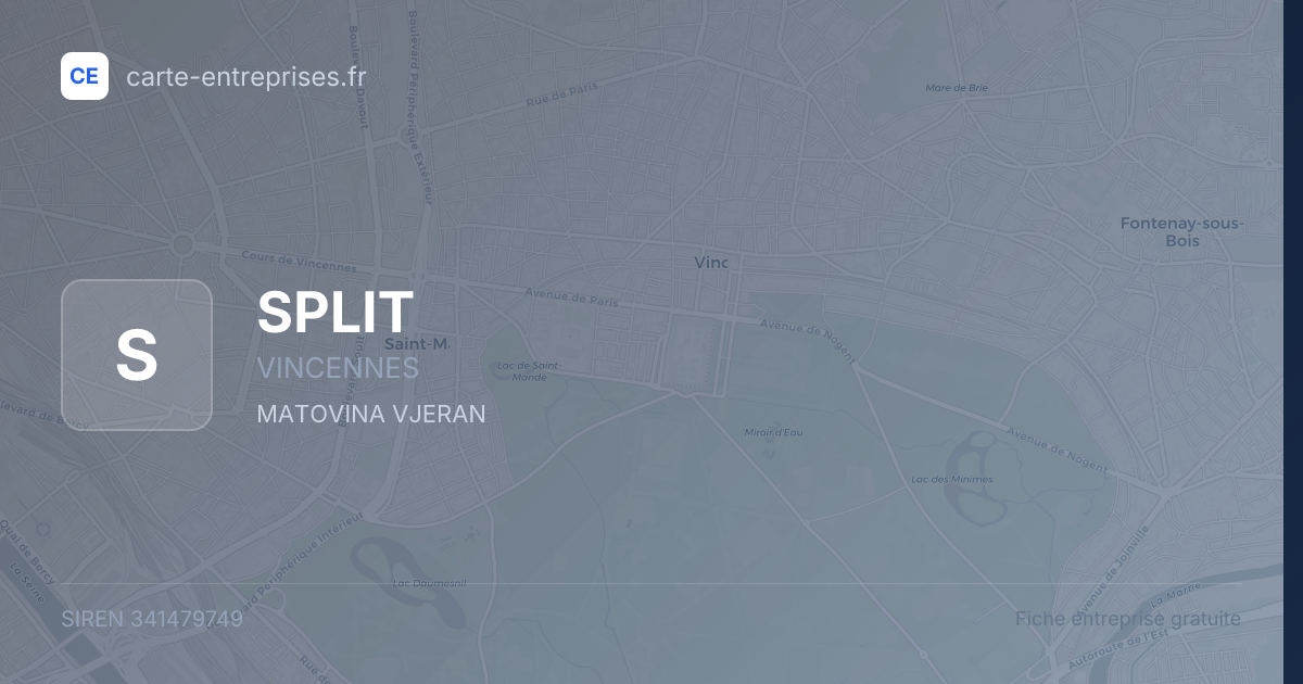 SPLIT — 341479749 — fiche entreprise