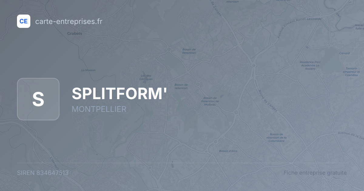 SPLITFORM' — 834647513 — fiche entreprise