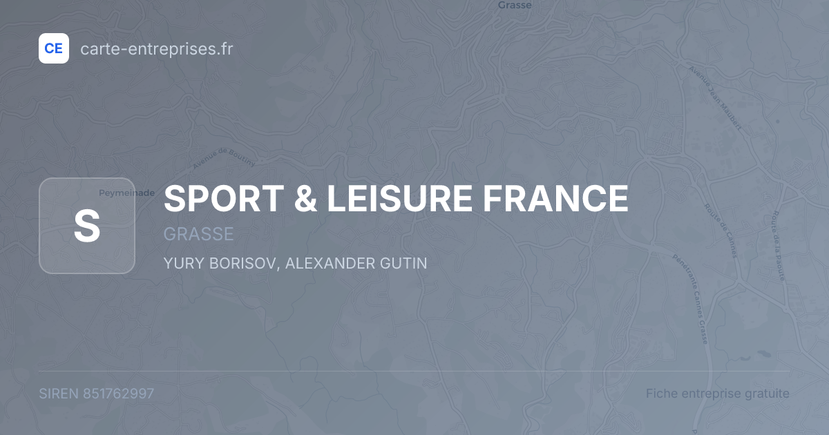 SPORT & LEISURE FRANCE — 851762997 — fiche entreprise