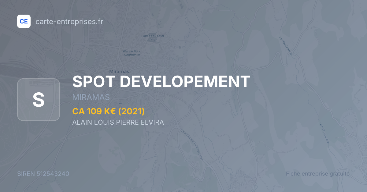 SPOT DEVELOPEMENT — 512543240 — fiche entreprise