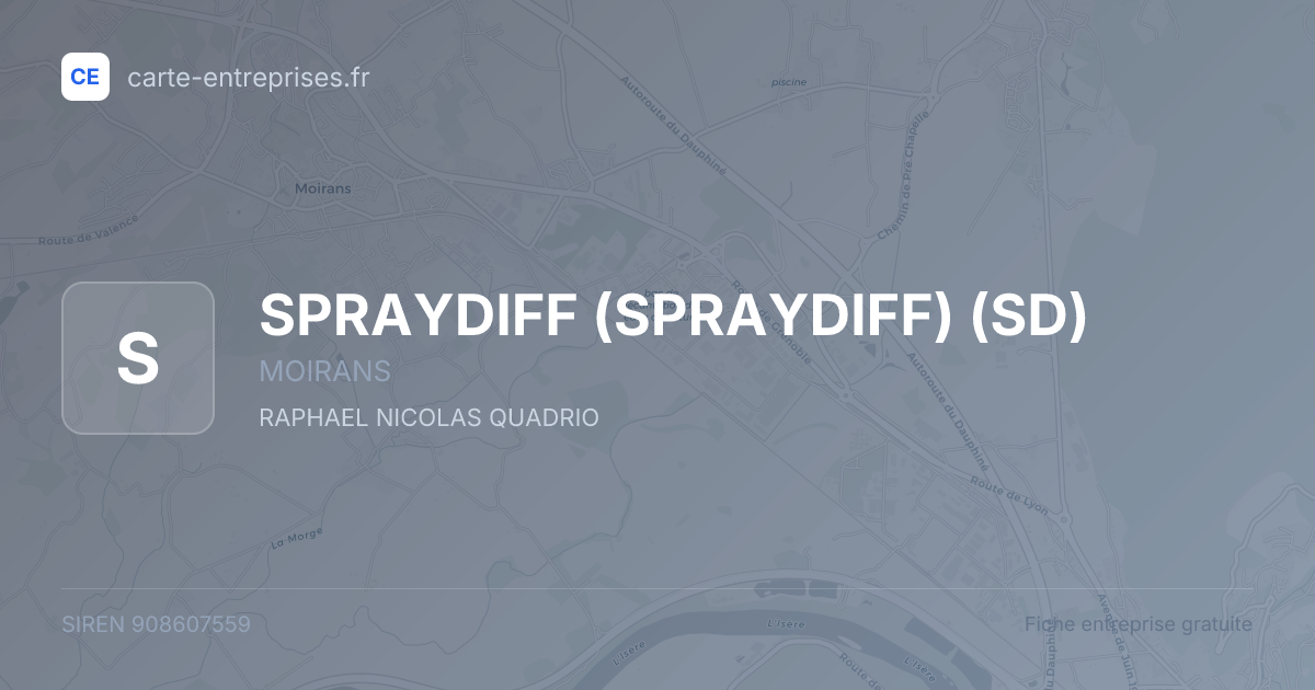 SPRAYDIFF (SPRAYDIFF) (SD) — 908607559 — fiche entreprise