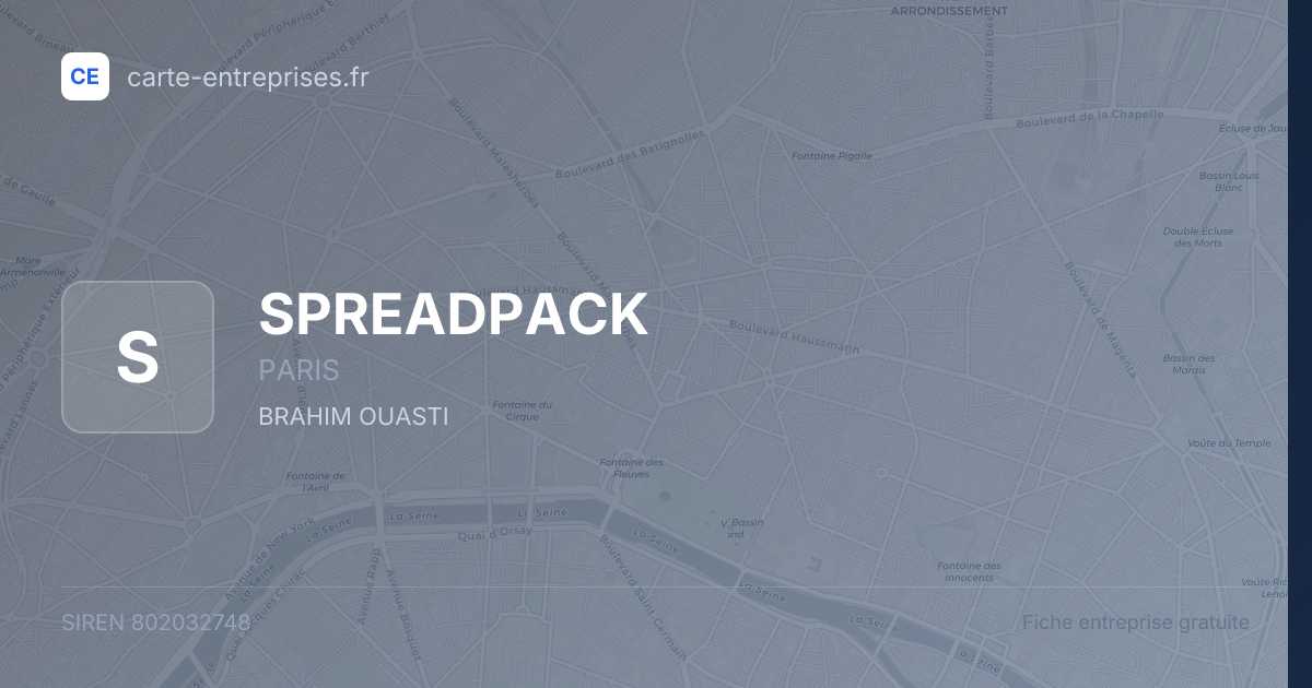 SPREADPACK — 802032748 — fiche entreprise