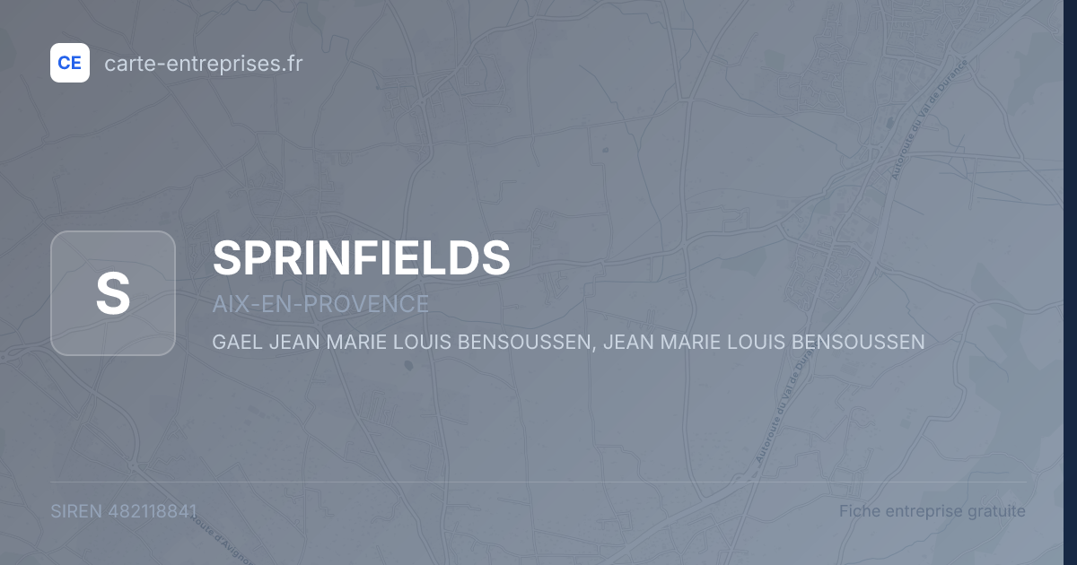 SPRINFIELDS — 482118841 — fiche entreprise