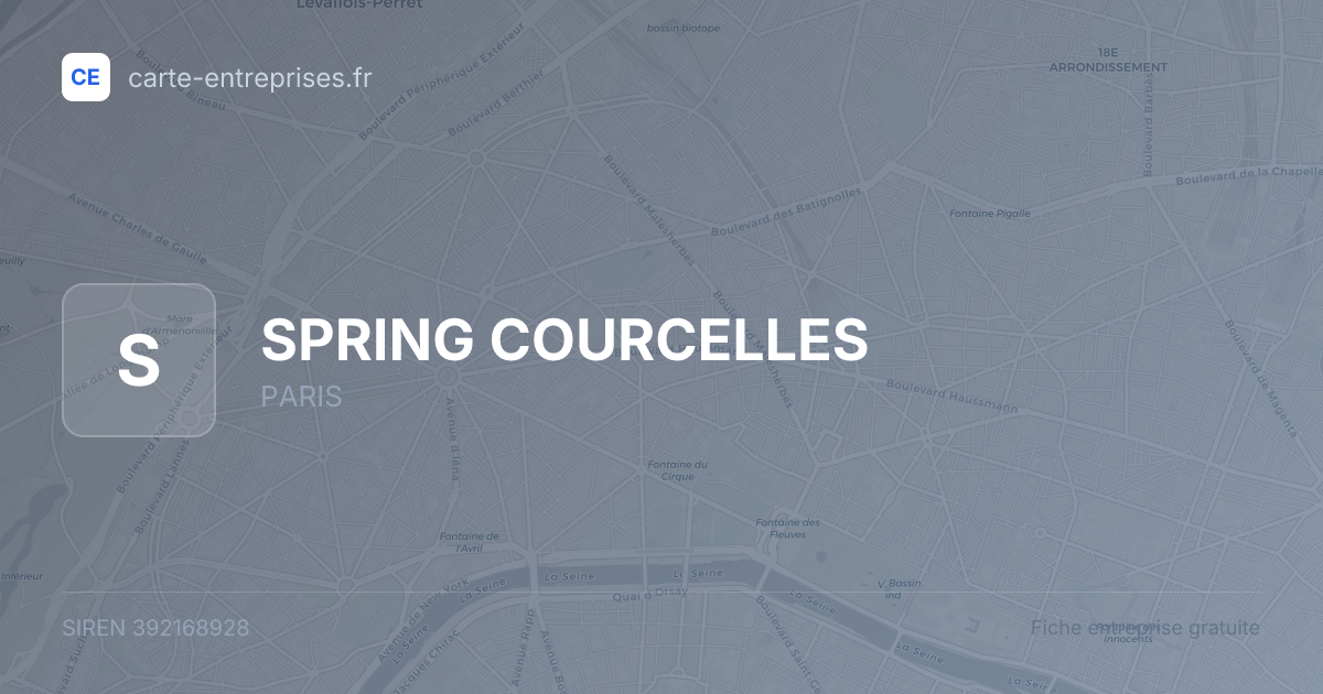 SPRING COURCELLES — 392168928 — fiche entreprise