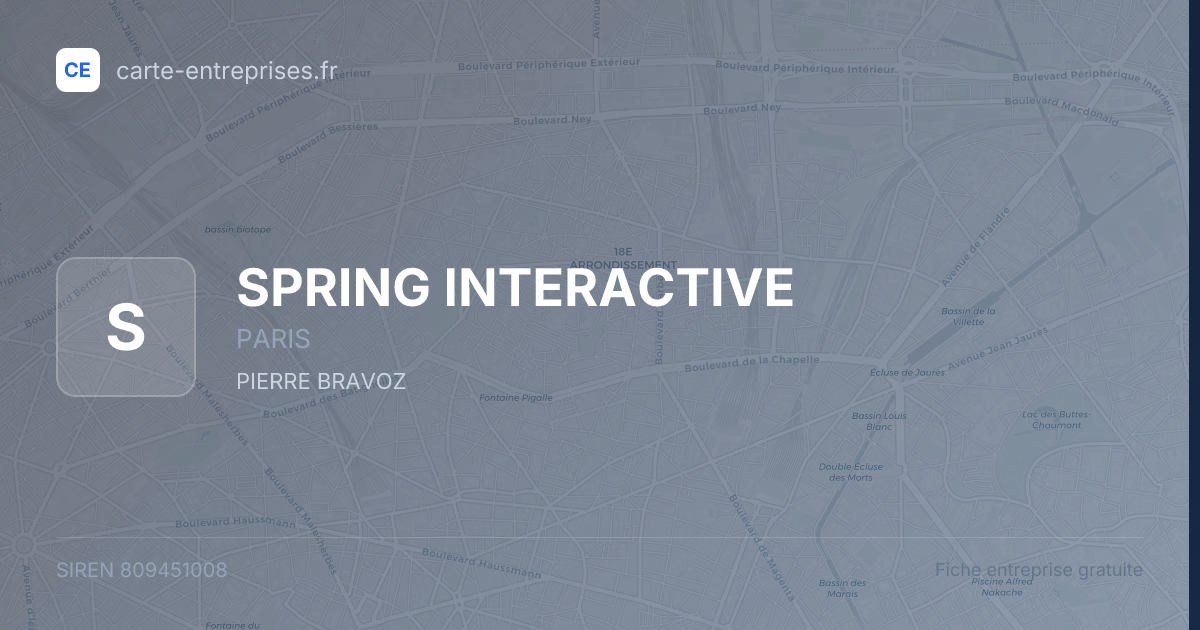 SPRING INTERACTIVE — 809451008 — fiche entreprise