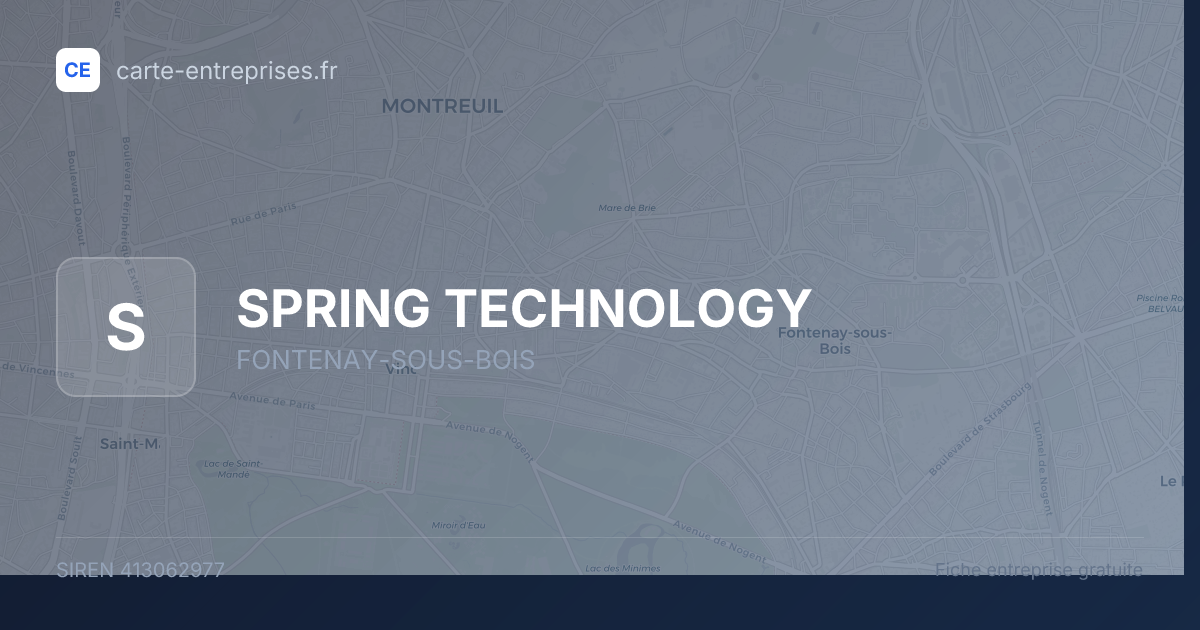 SPRING TECHNOLOGY — 413062977 — fiche entreprise