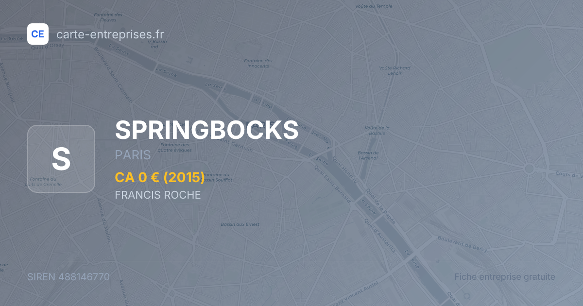 SPRINGBOCKS — 488146770 — fiche entreprise