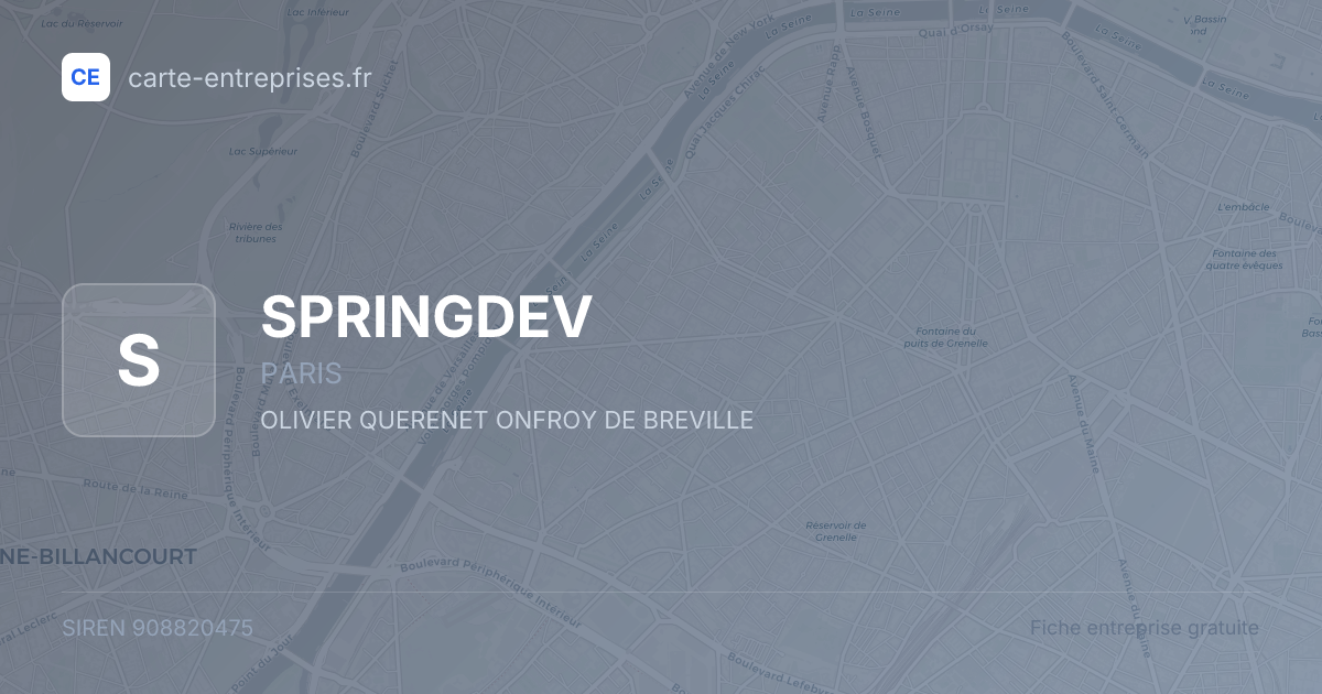 SPRINGDEV — 908820475 — fiche entreprise