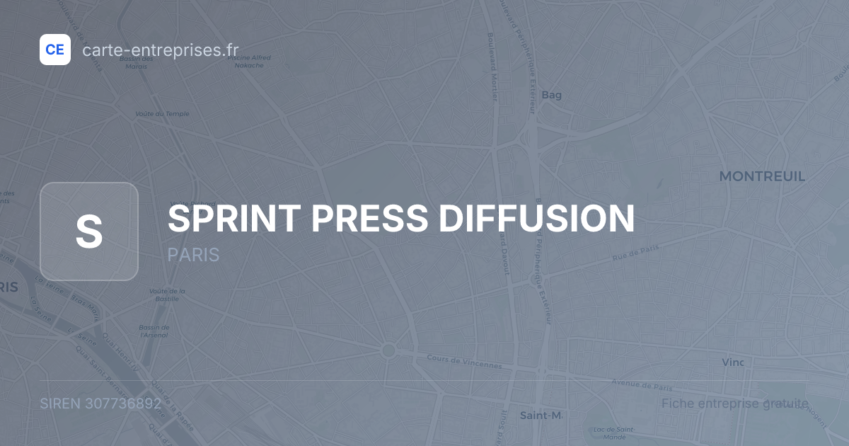 SPRINT PRESS DIFFUSION — 307736892 — fiche entreprise
