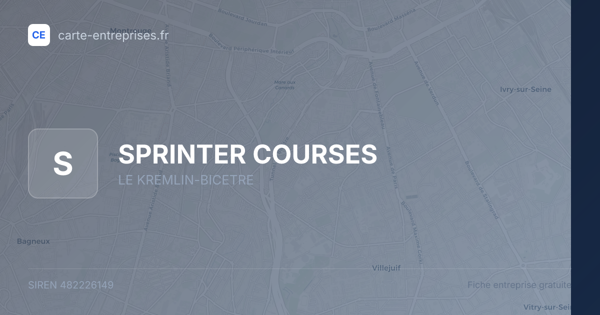 SPRINTER COURSES — 482226149 — fiche entreprise