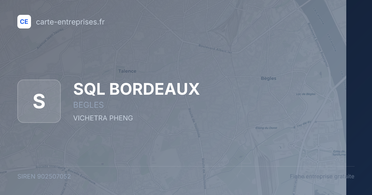 SQL BORDEAUX — 902507052 — fiche entreprise