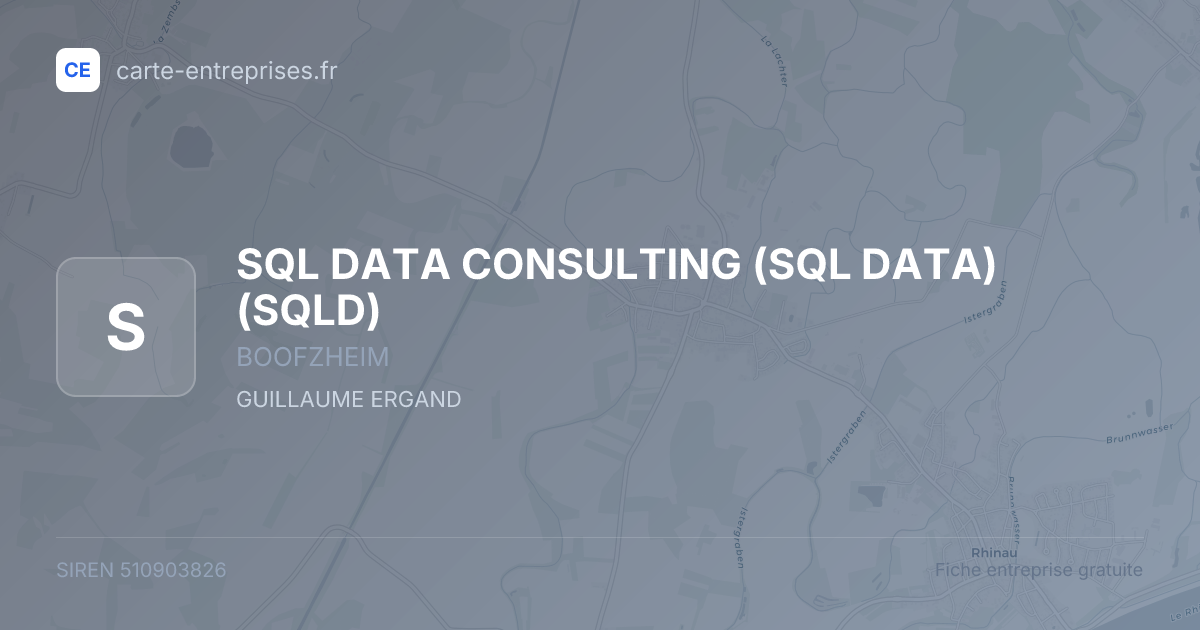 SQL DATA CONSULTING (SQL DATA) (SQLD) — 510903826 — fiche entreprise