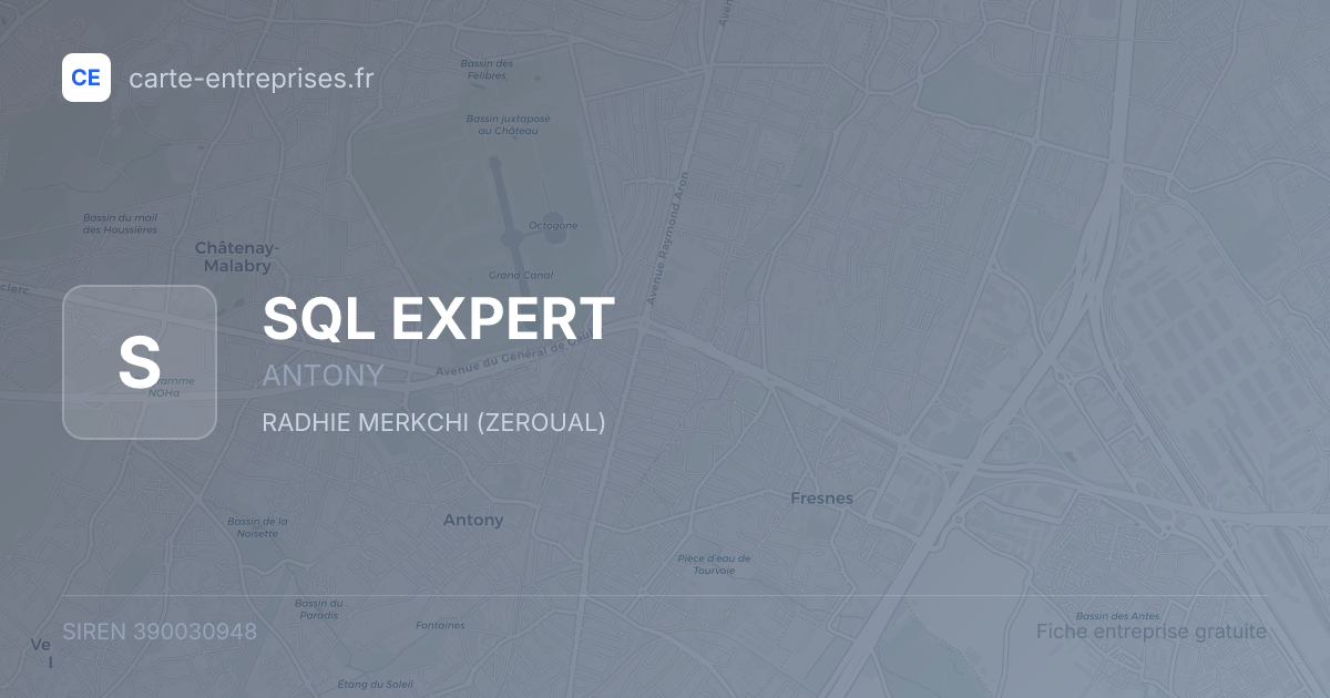 SQL EXPERT — 390030948 — fiche entreprise