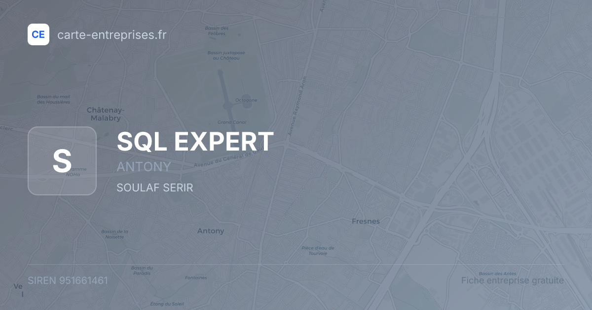 SQL EXPERT — 951661461 — fiche entreprise
