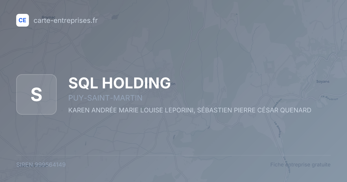 SQL HOLDING — 999564149 — fiche entreprise