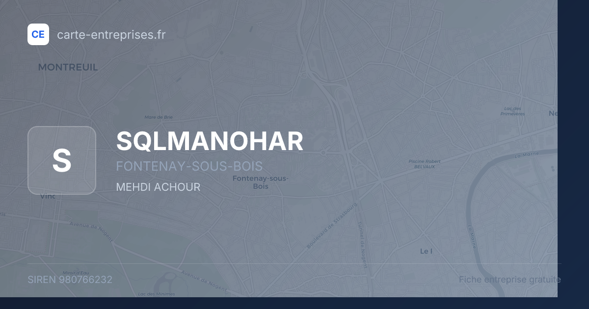 SQLMANOHAR — 980766232 — fiche entreprise