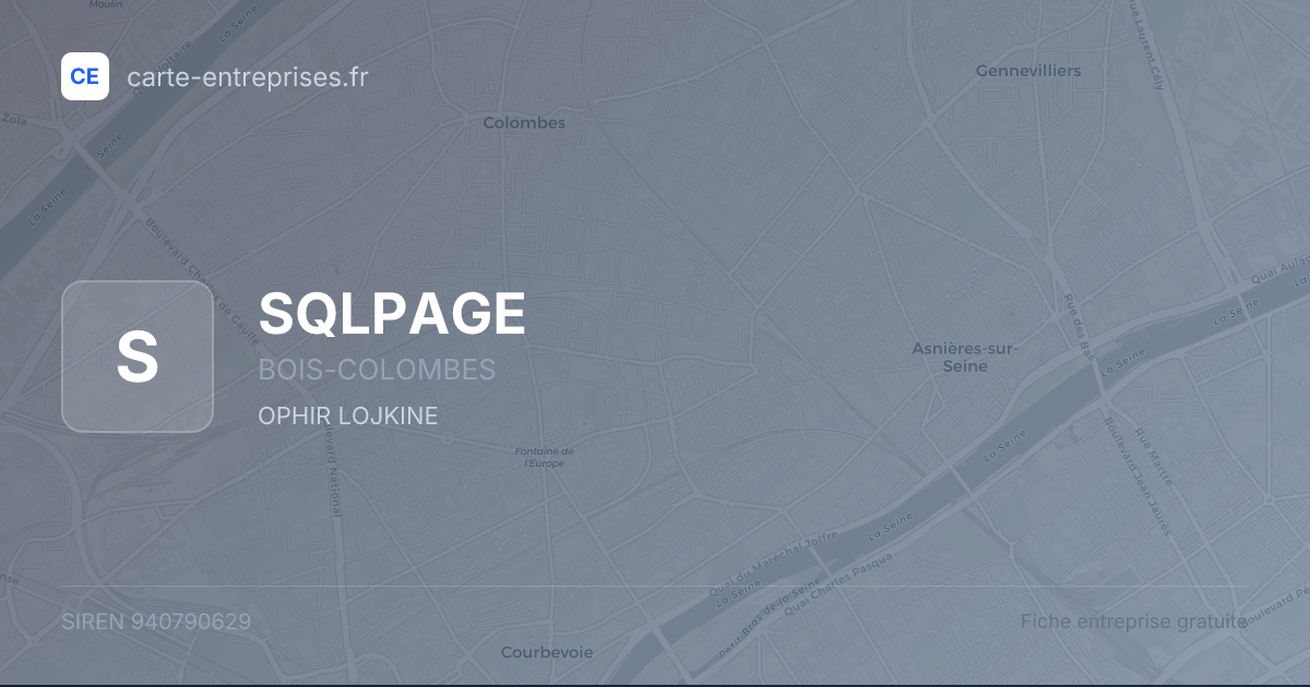 SQLPAGE — 940790629 — fiche entreprise
